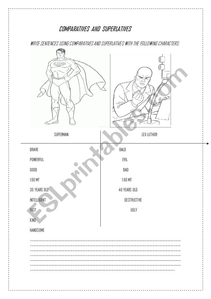 COMPARATIVES AND SUPERLATIVES worksheet