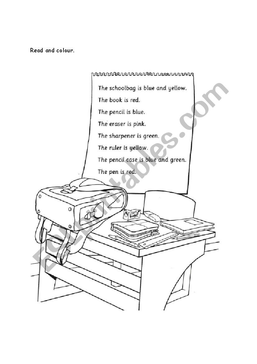 Read and colour worksheet
