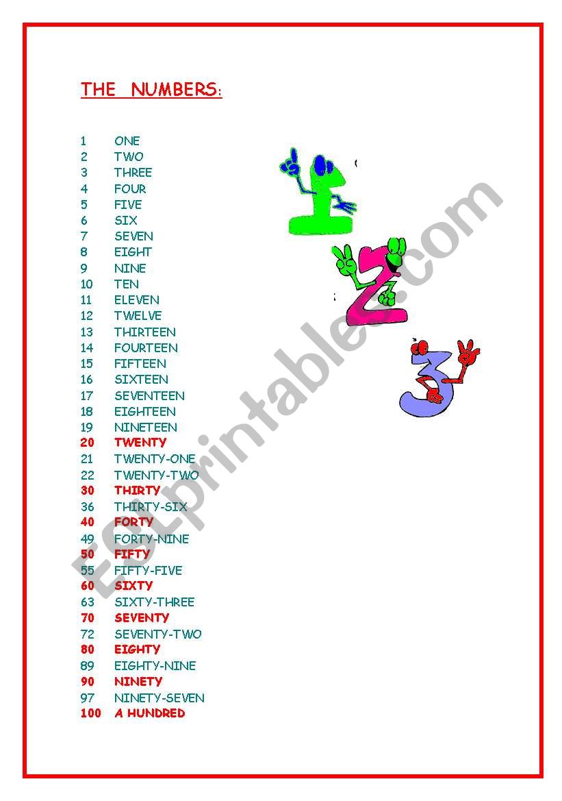 CRAZY NUMBERS worksheet