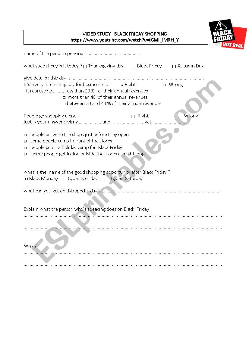 Black Friday video study worksheet