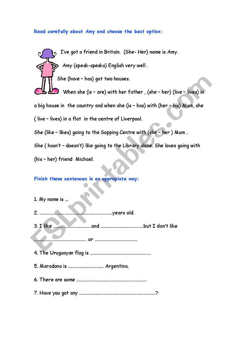 PRESENT SIMPLE worksheet