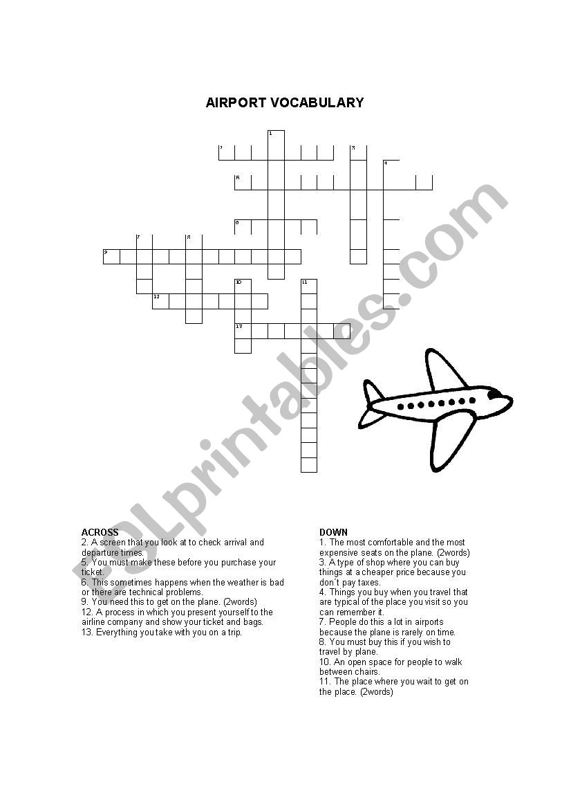 Airport Vocabulary worksheet