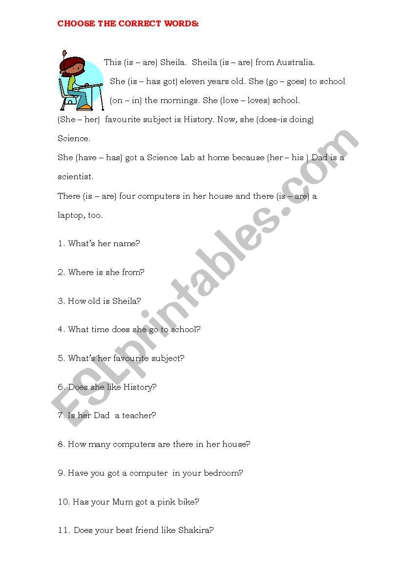 PRESENT SIMPLE worksheet