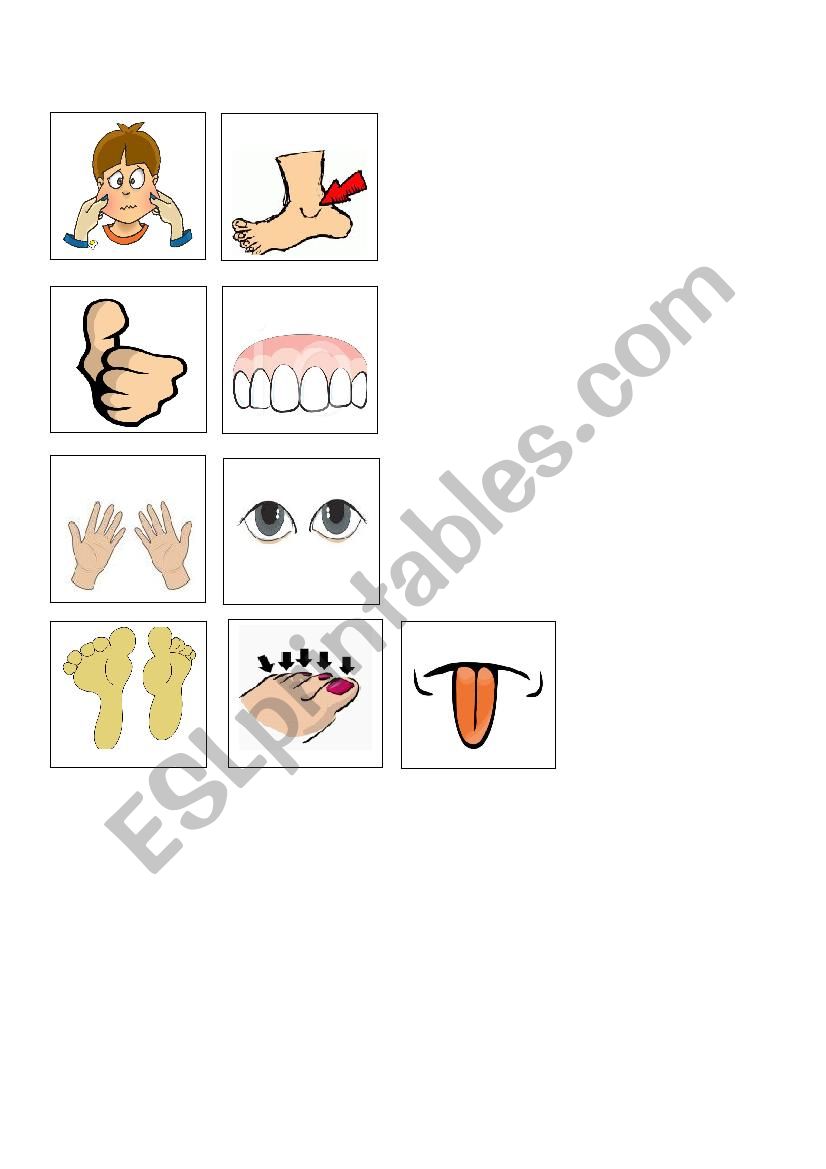 BODY PARTS GAME (part 2) worksheet