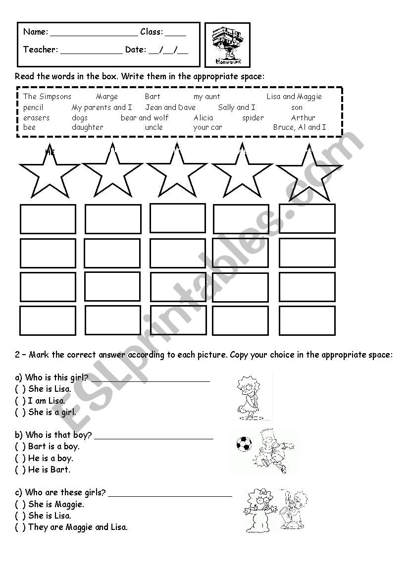 PERSONAL PRONOUNS worksheet