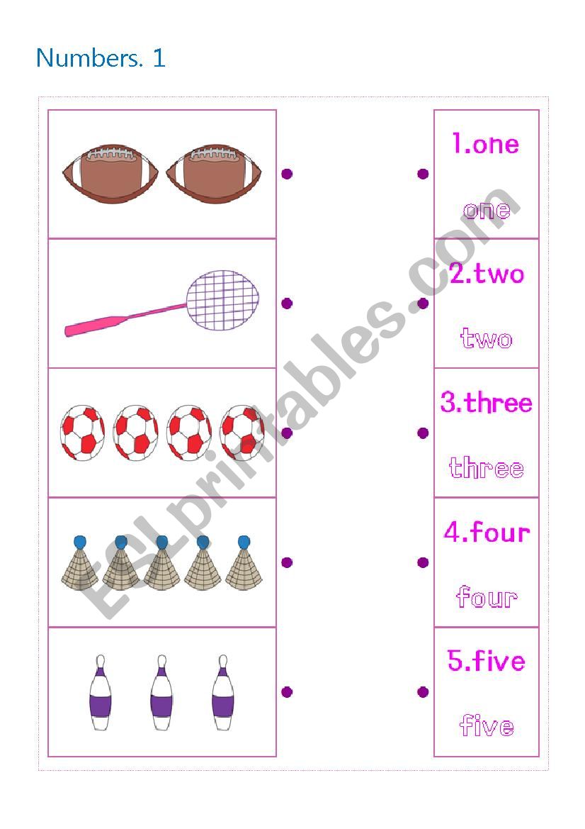 Numbers 1-10 worksheet