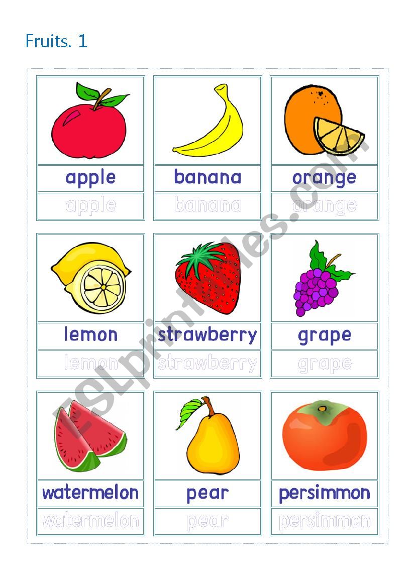 Fruits worksheet