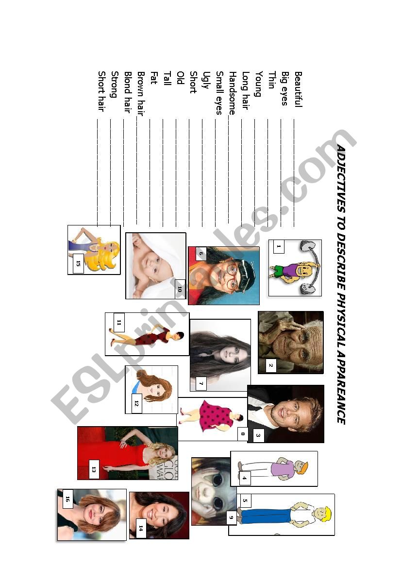 ADJECTIVES TO DESCRIBE PHYSICAL APPEARANCE