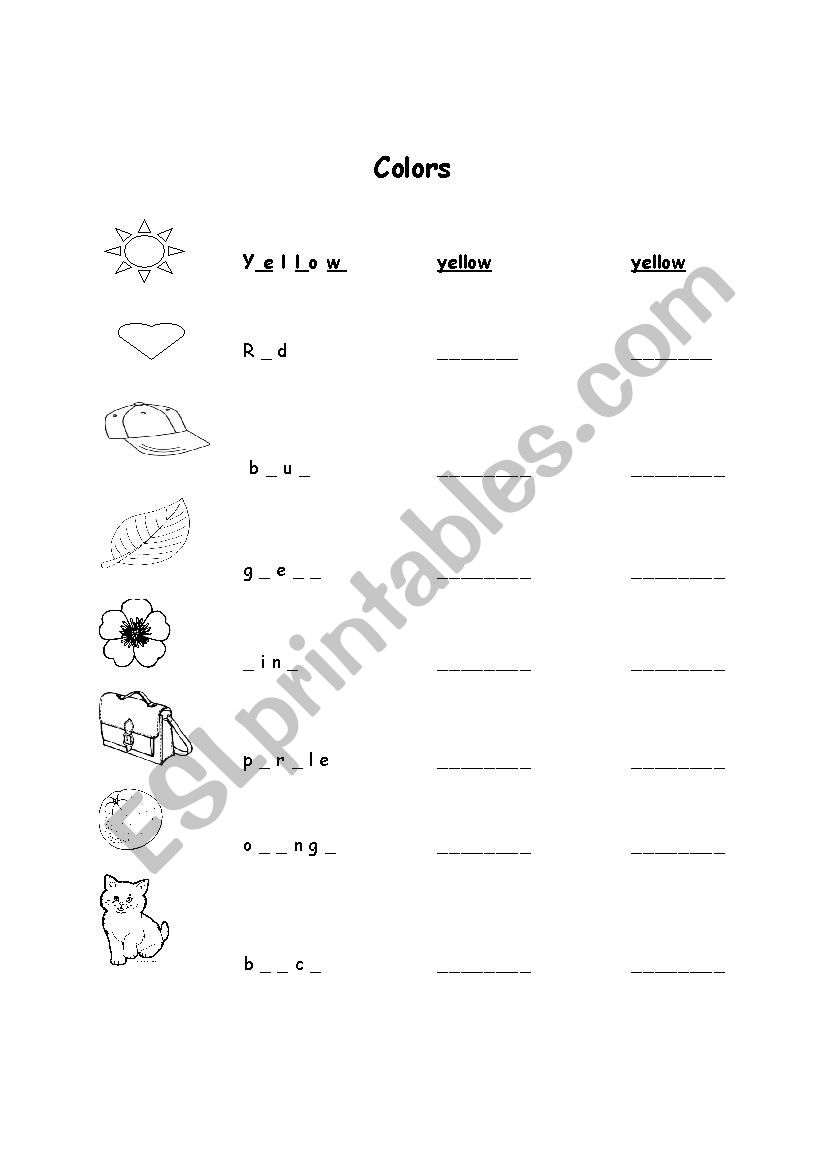 Colors worksheet