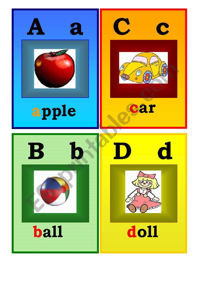 Alphabet flashcards worksheet