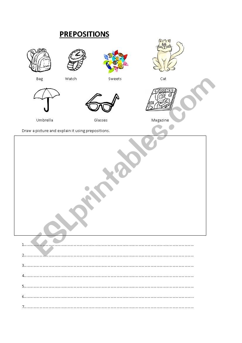 Prepositions worksheet