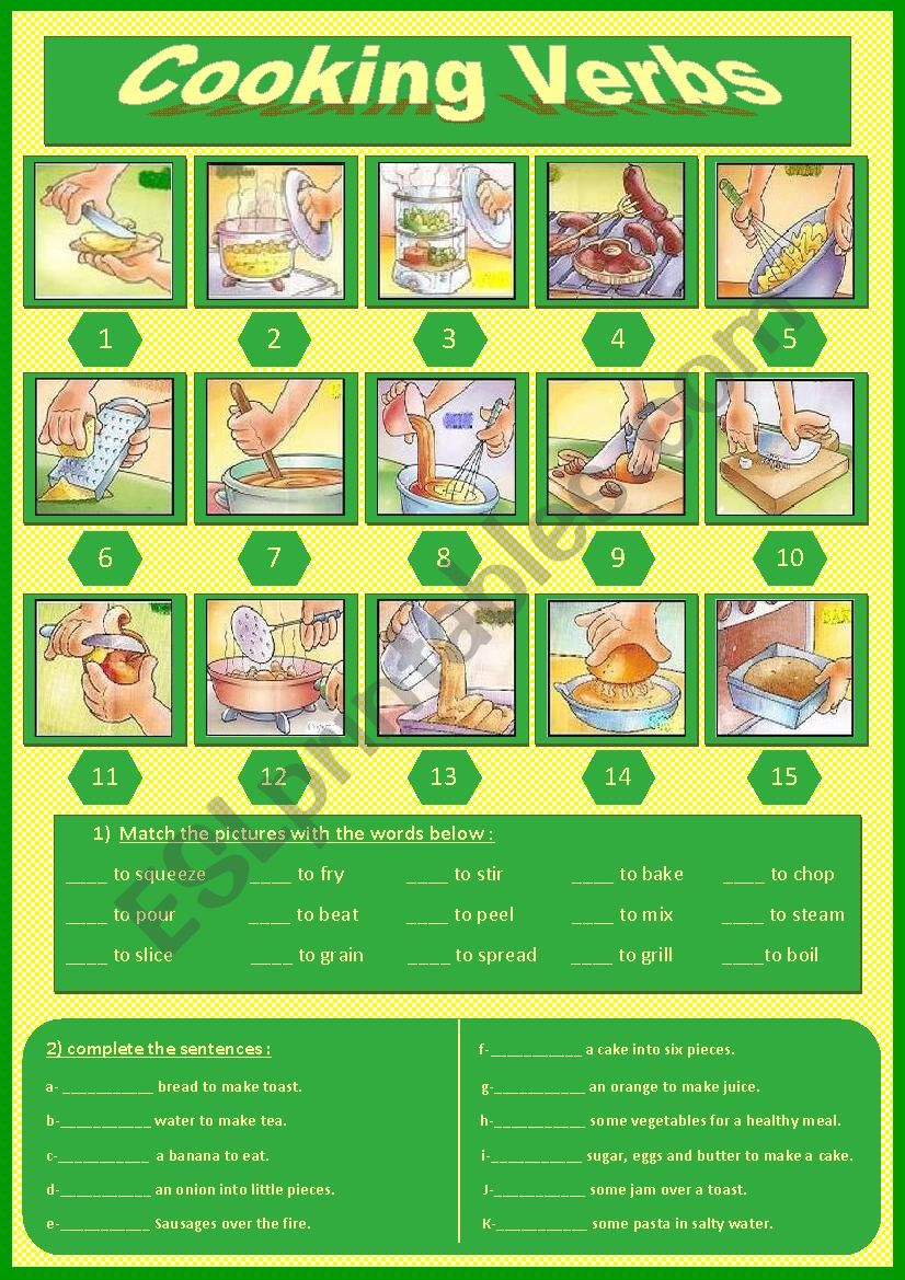 Cooking Verbs (6) worksheet