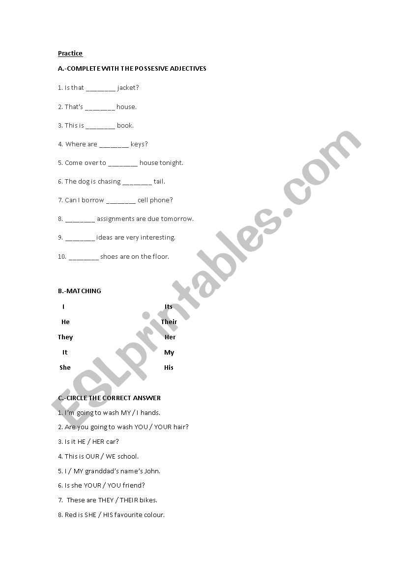 PRACTICE worksheet