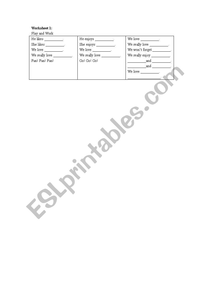 predictions worksheet