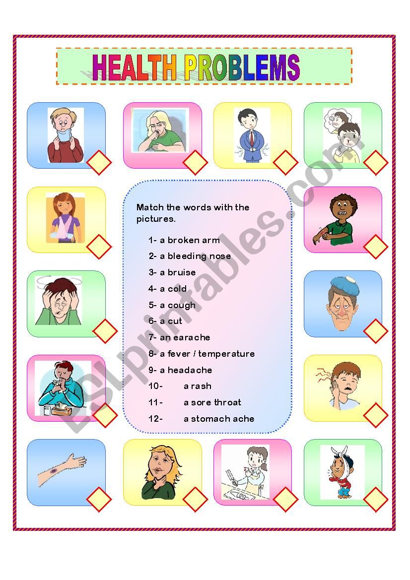 HEALTH PROBLEMS worksheet