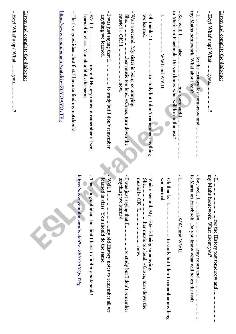 ORAL COMPREHENSION PRESENT CONTINUOUS