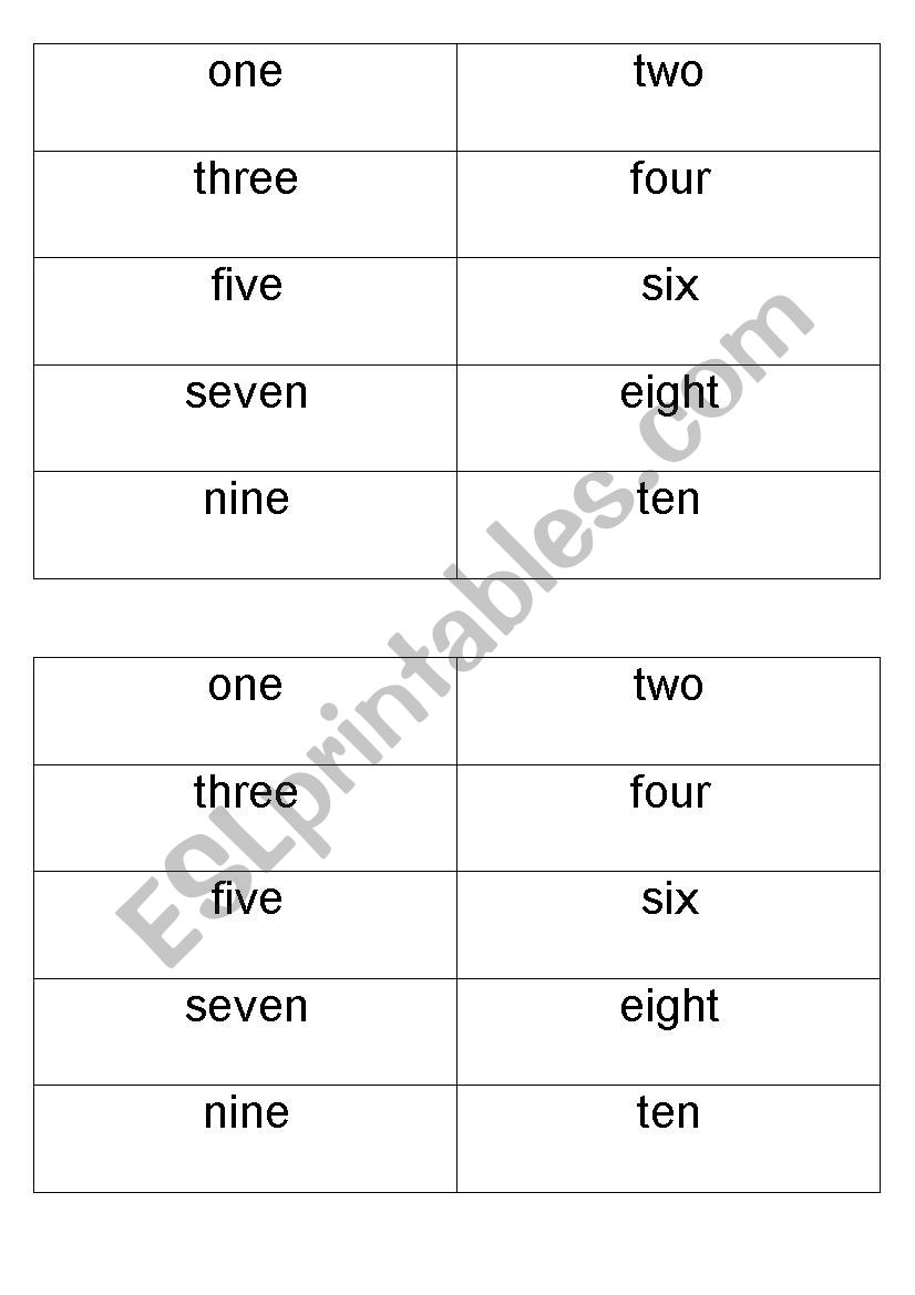 Numbers worksheet