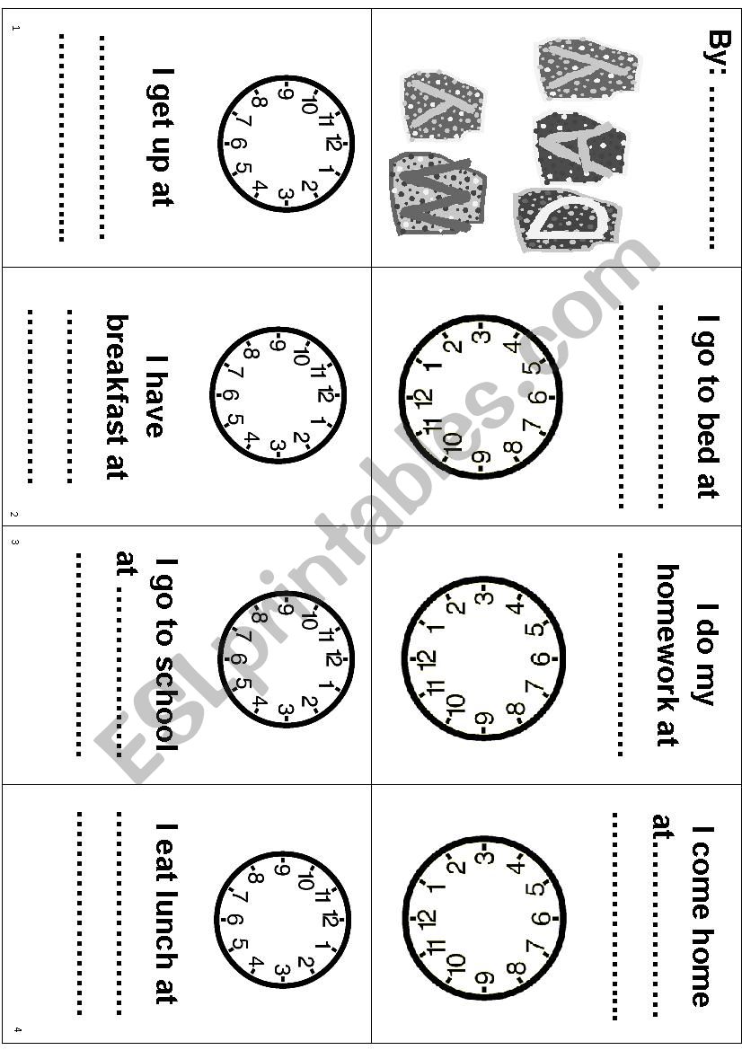 Minibooks My day worksheet