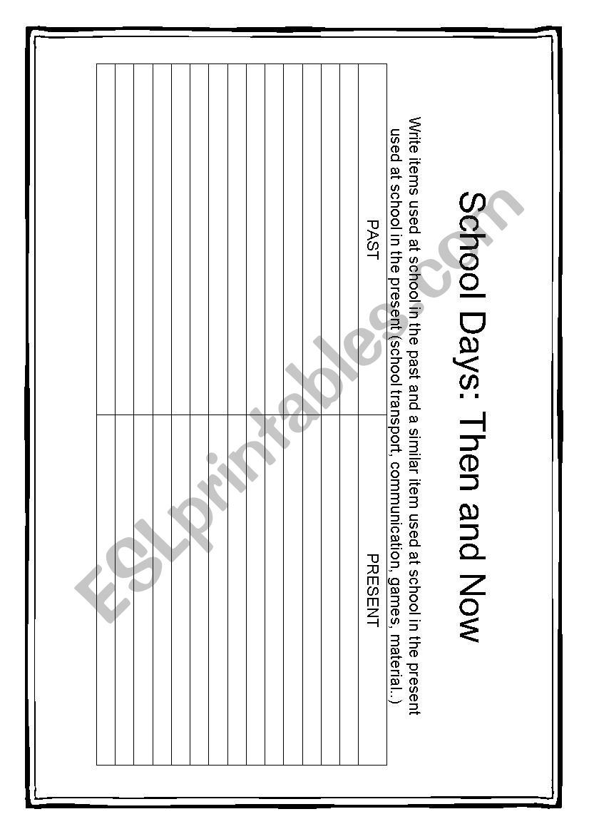 Comparing with the past worksheet