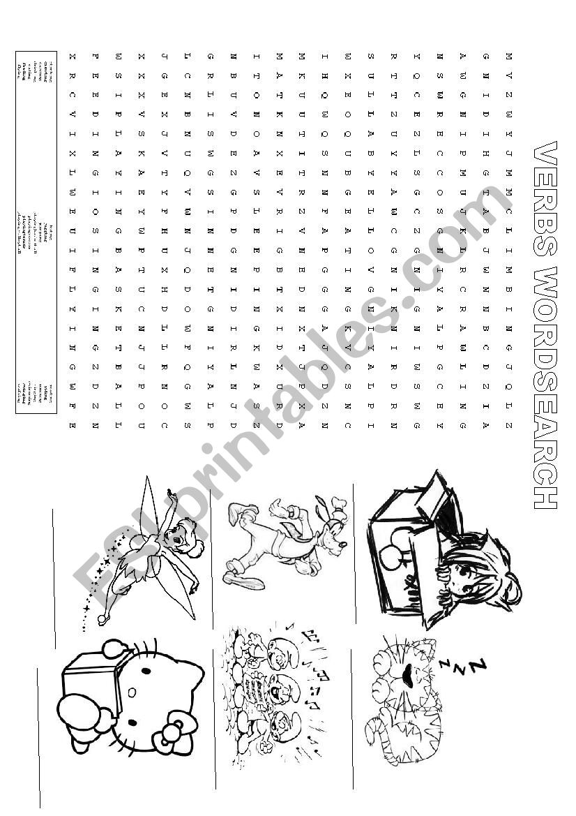 VERBS WORDSEARCH worksheet