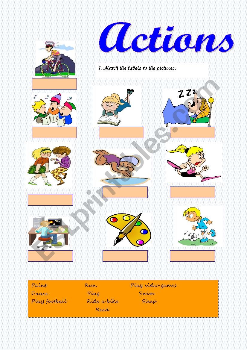 actions worksheet