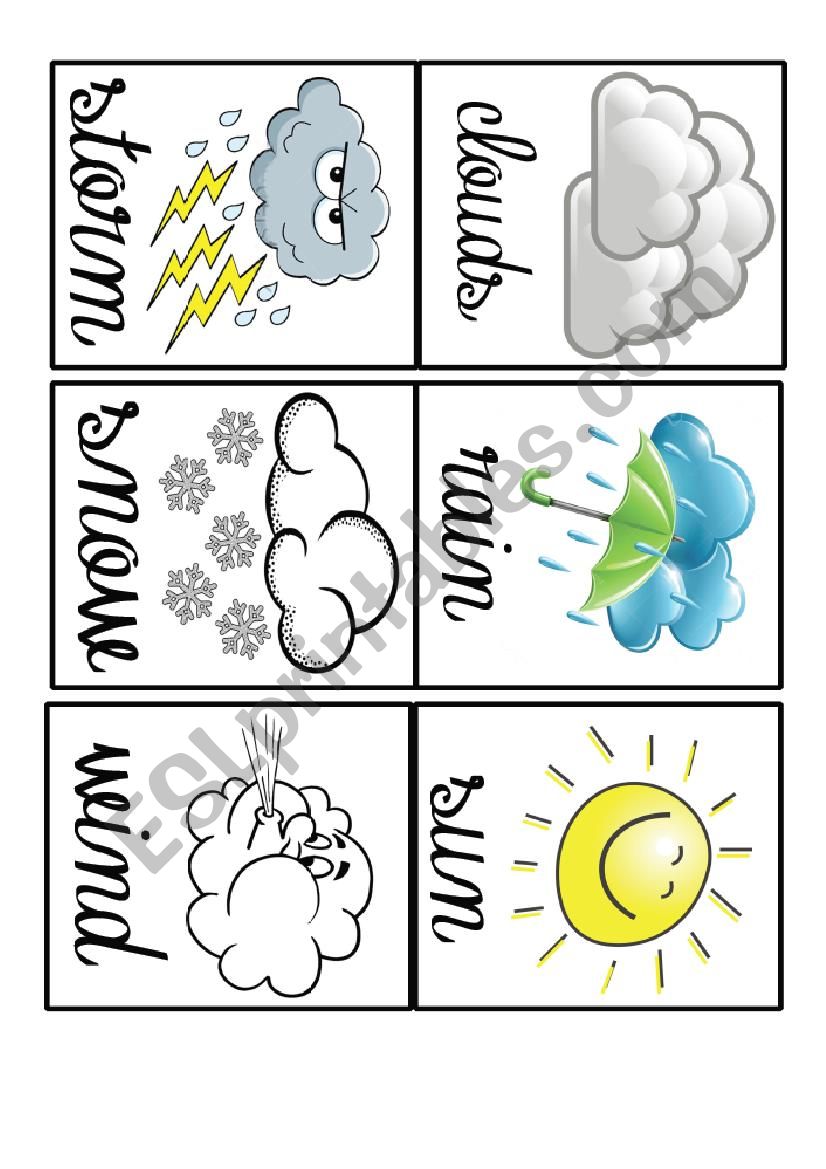 Weather flashcards worksheet