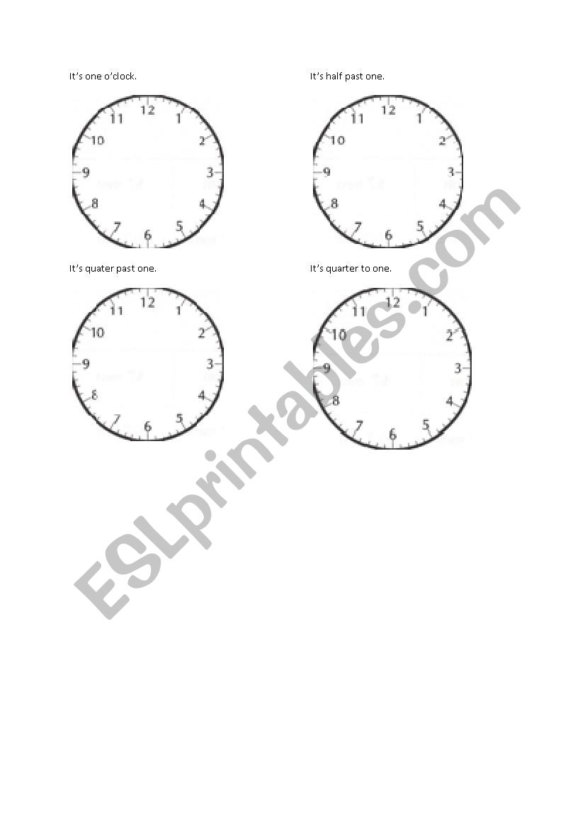 Whats the time? worksheet