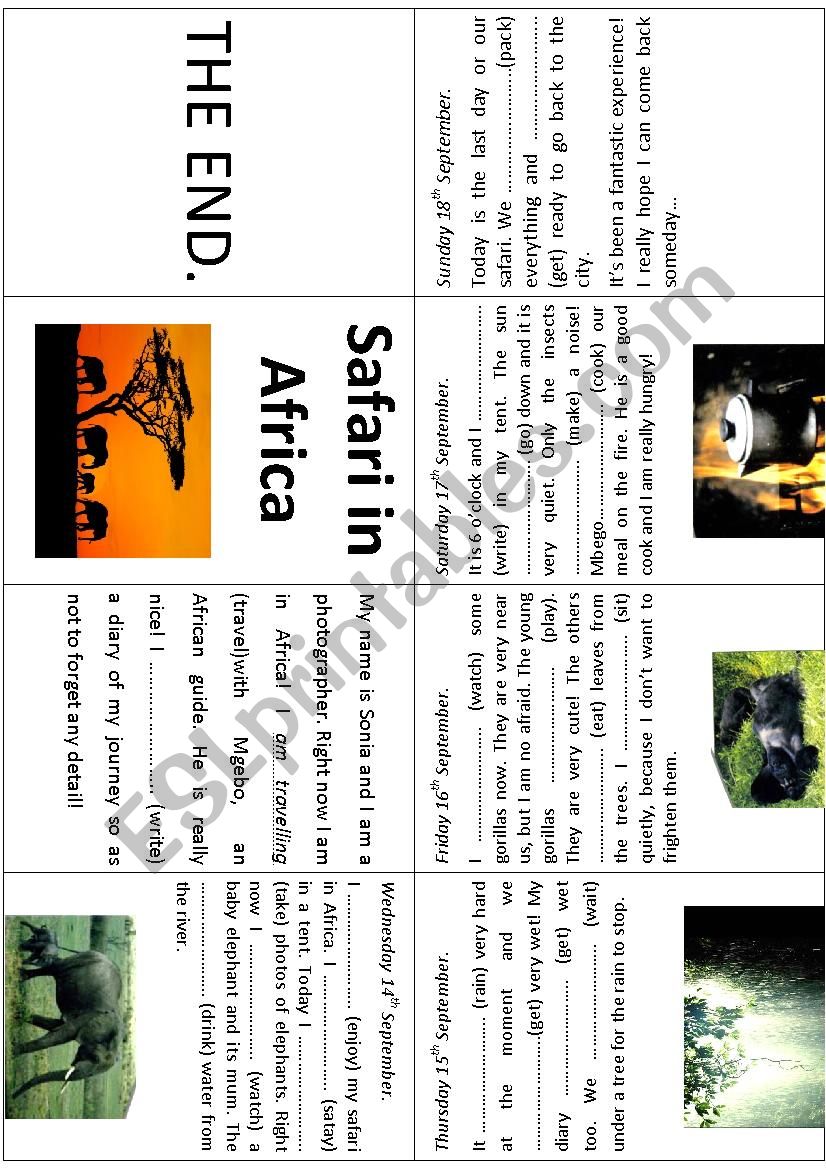 Safari in Africa - mini book worksheet