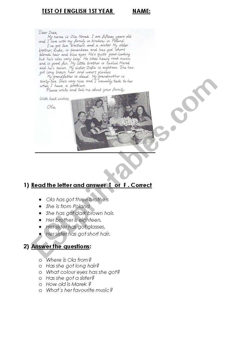 have got- sports test worksheet