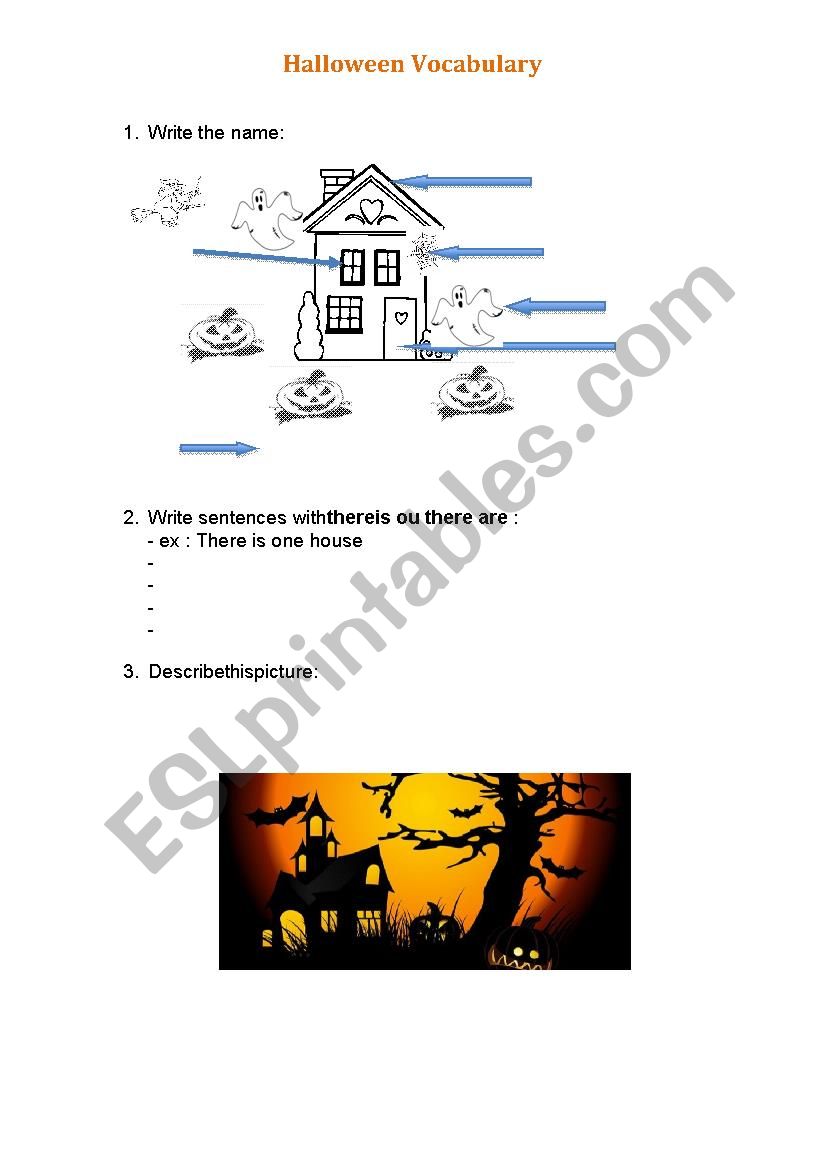 Halloween Vocabulary worksheet