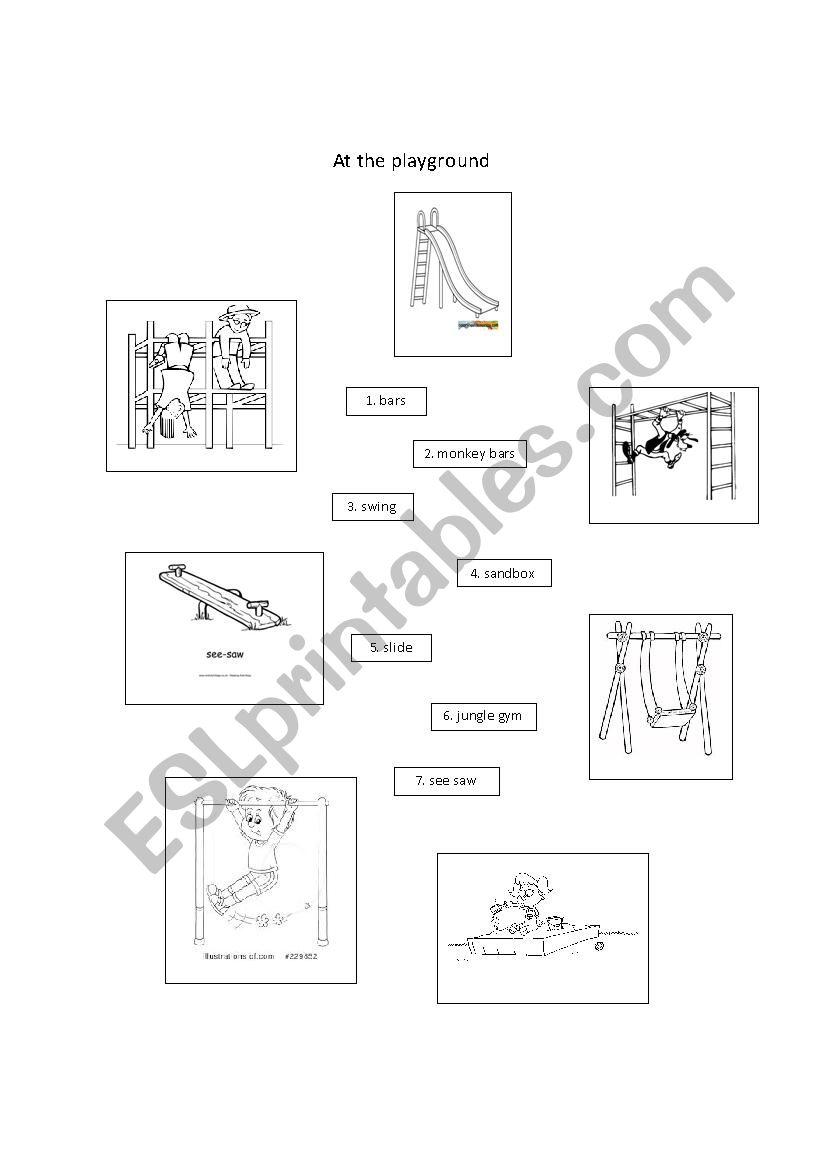 at the playground worksheet