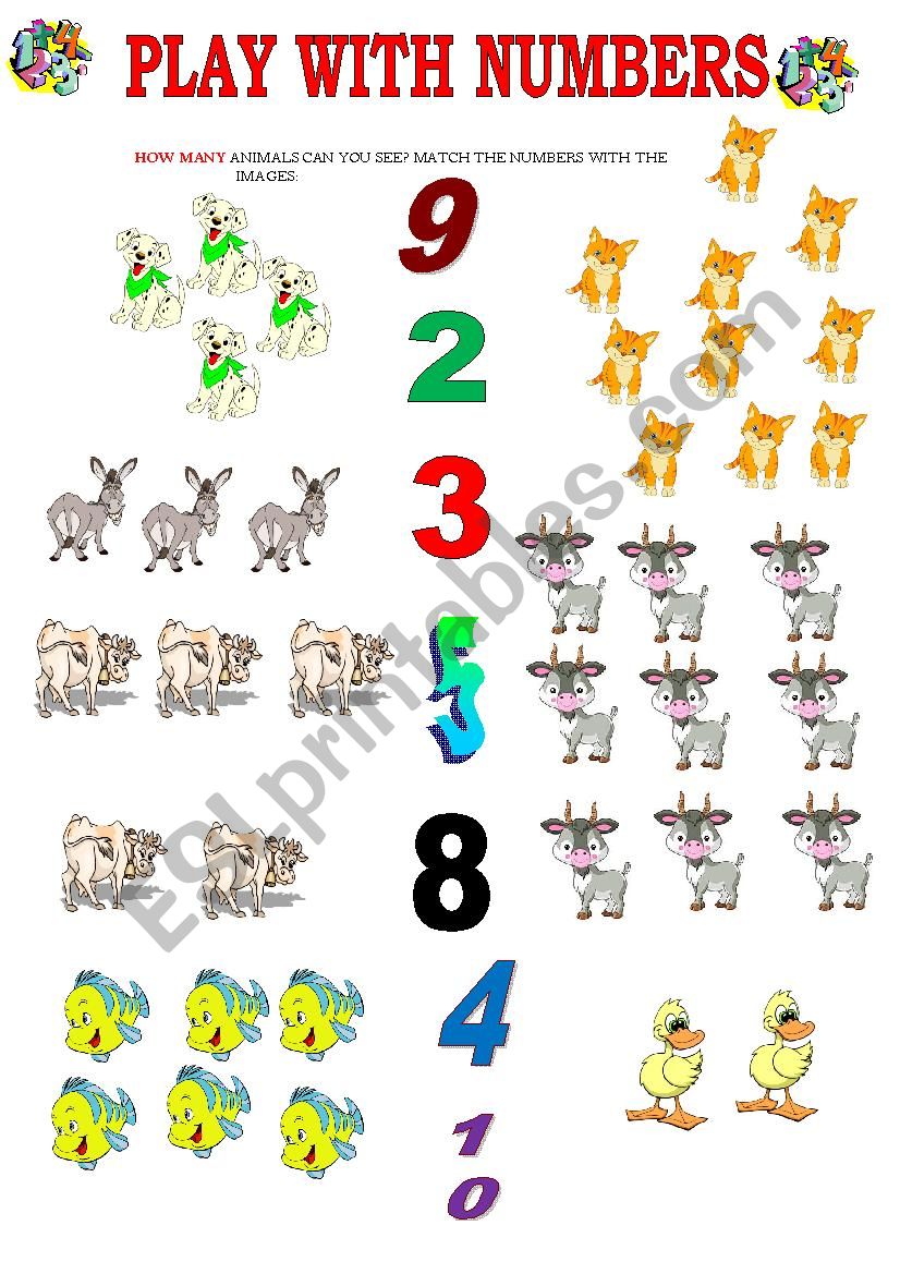 HOW MANY ANIMALS CAN YOU SEE? worksheet