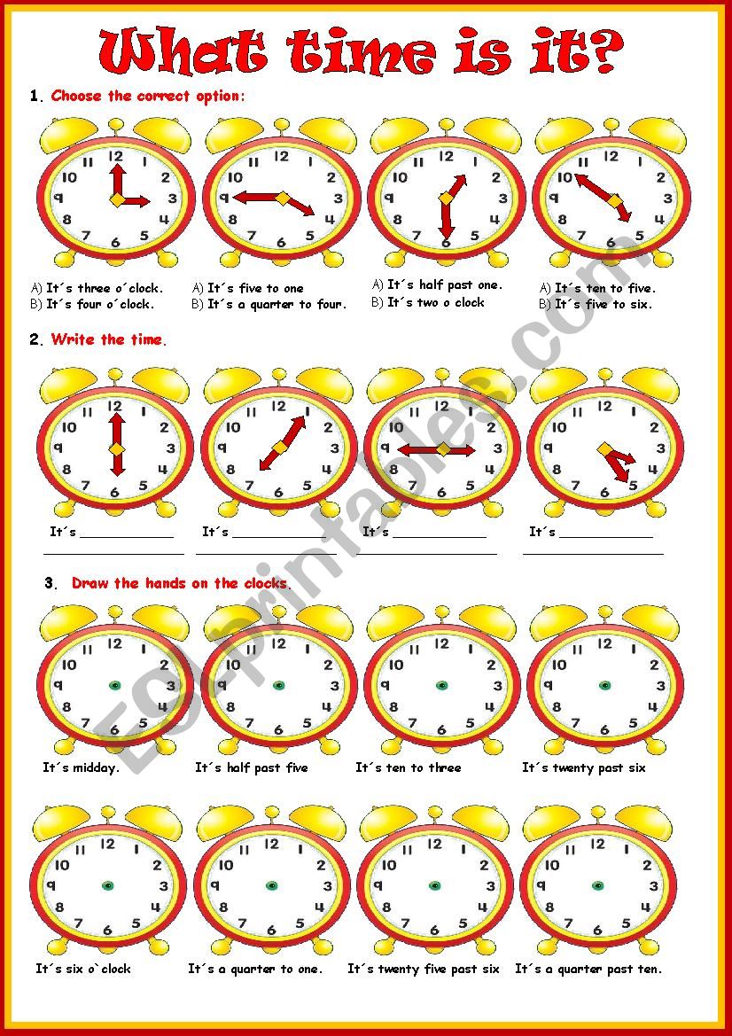 The time worksheet