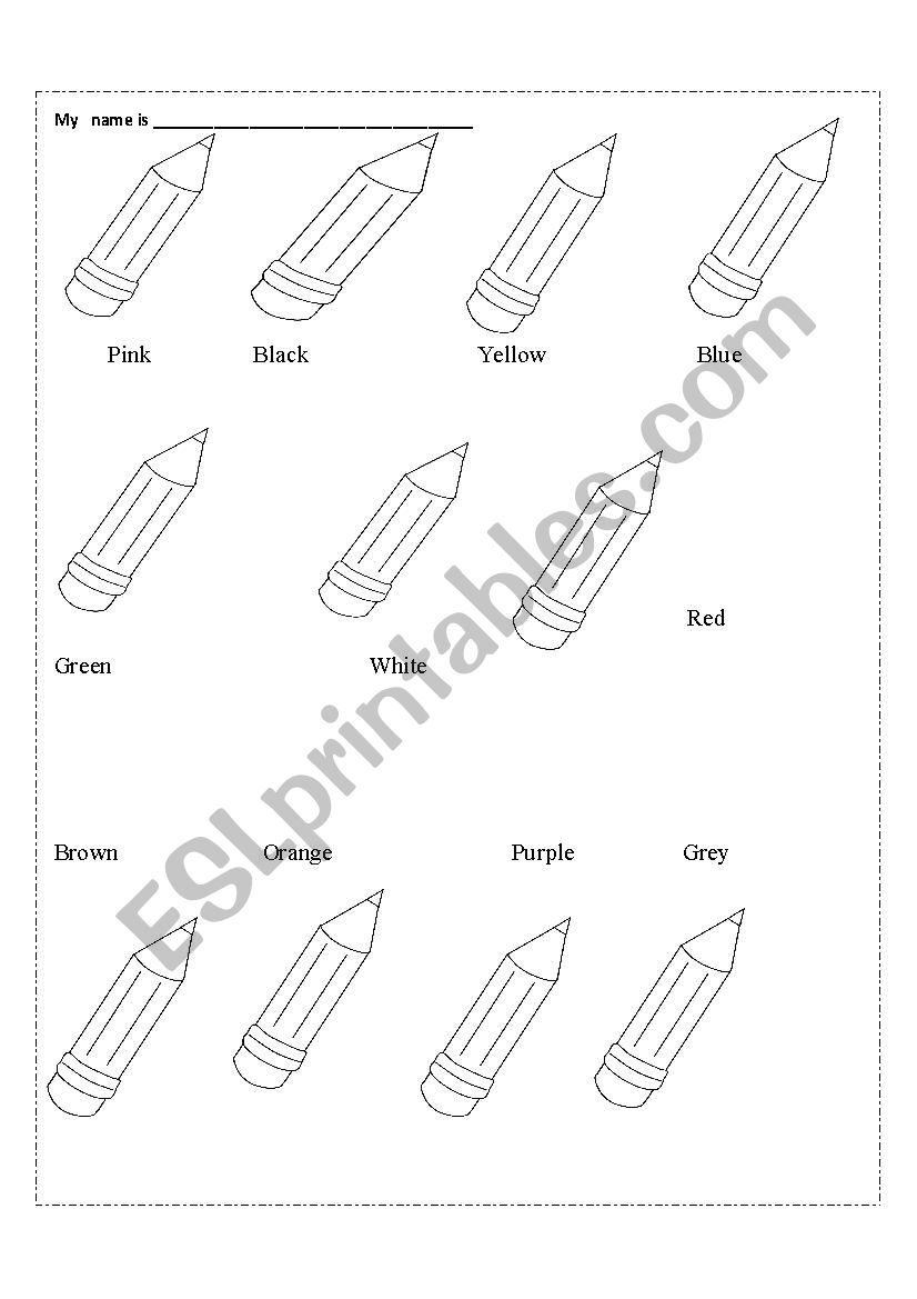 Colours in english worksheet