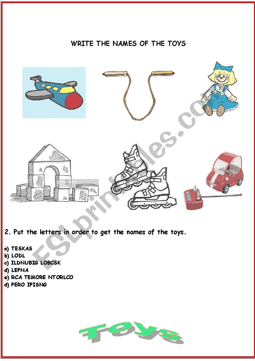 vOCABULARY: TOYS worksheet