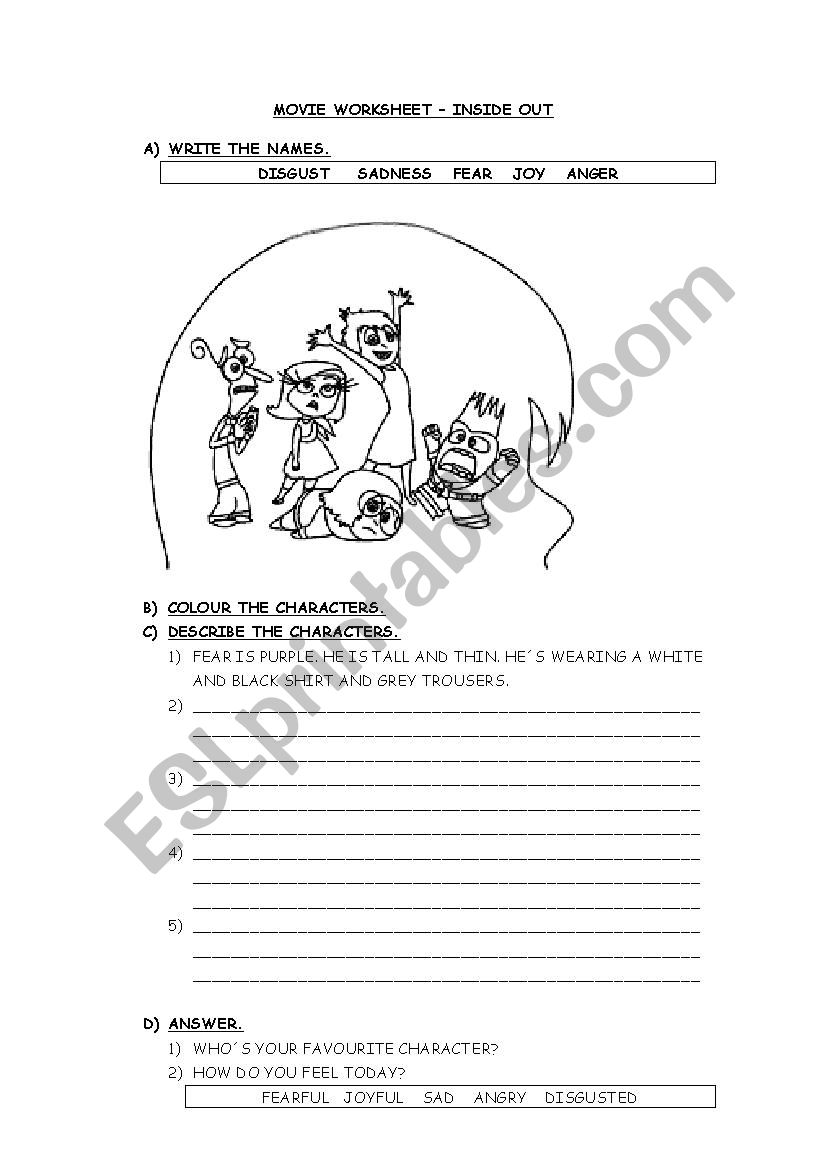 INSIDE OUT  worksheet