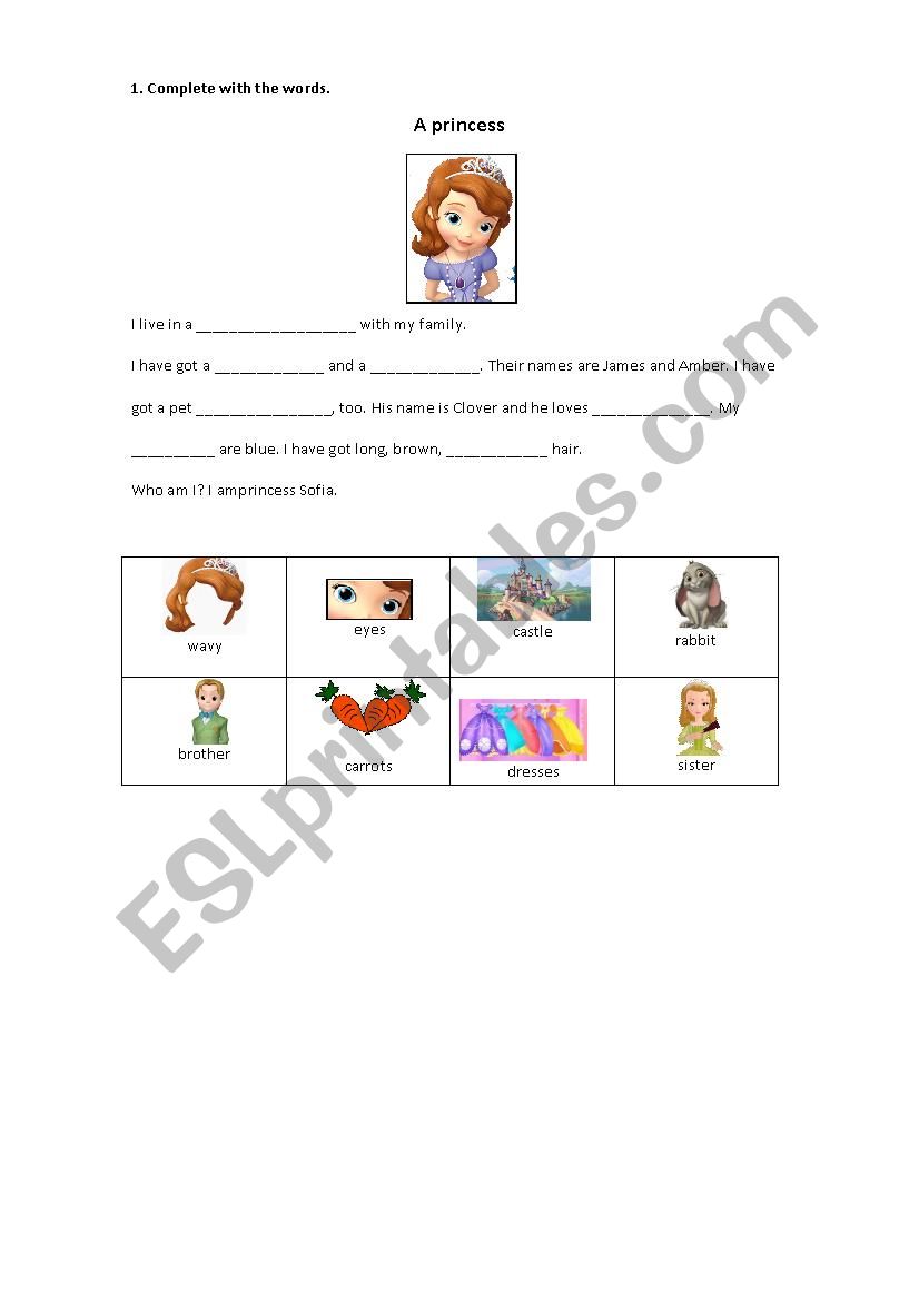 Starters - reading worksheet