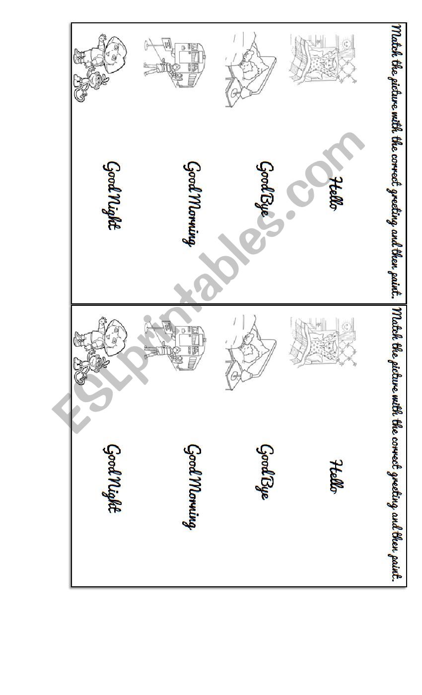 GREETINGS worksheet