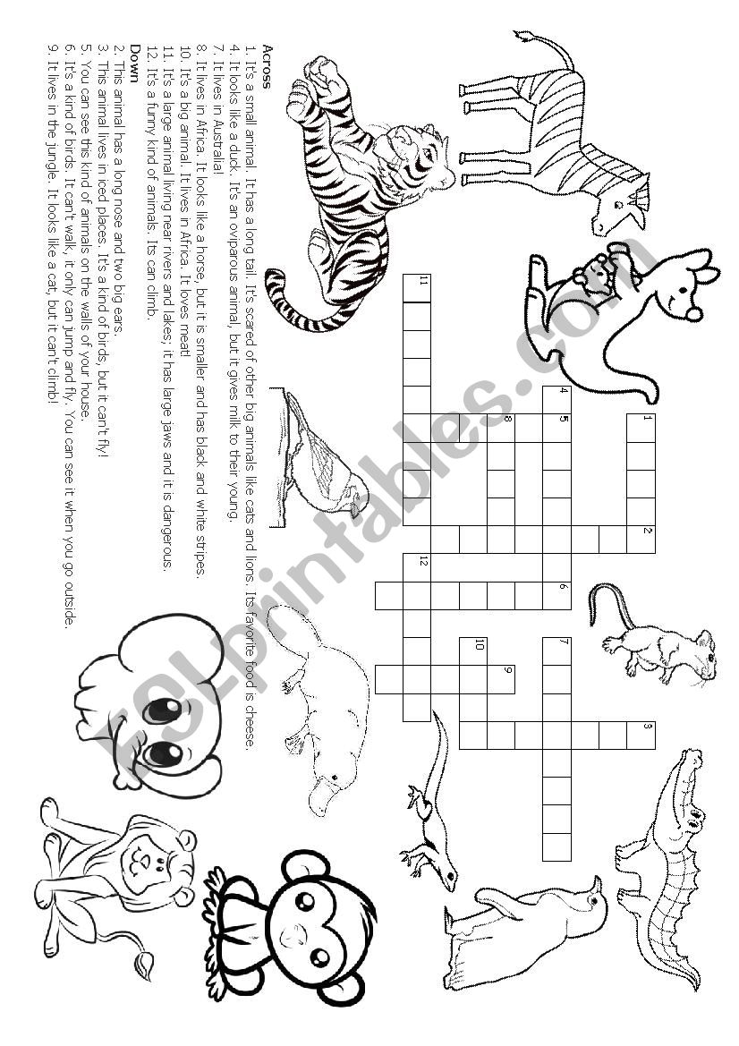 Animals Crossword worksheet