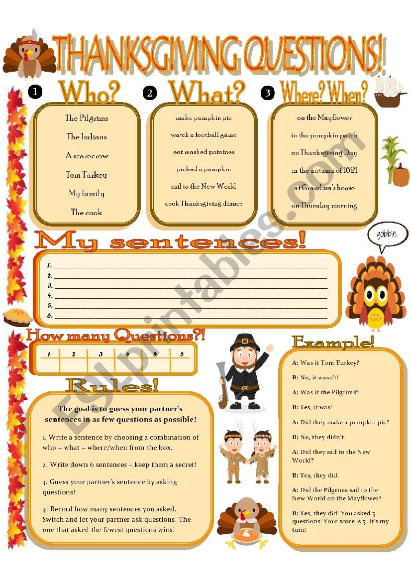 Thanksgiving Conversation Questions!