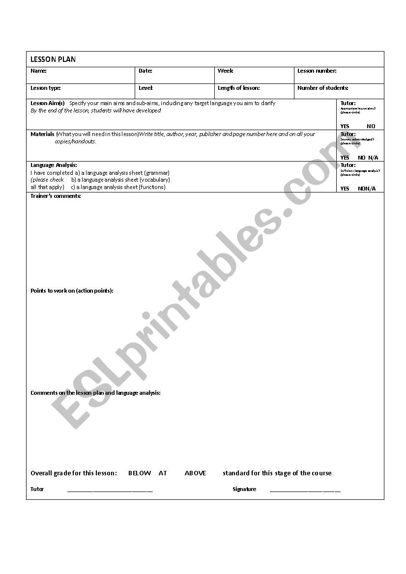 Lesson Plan 1  worksheet