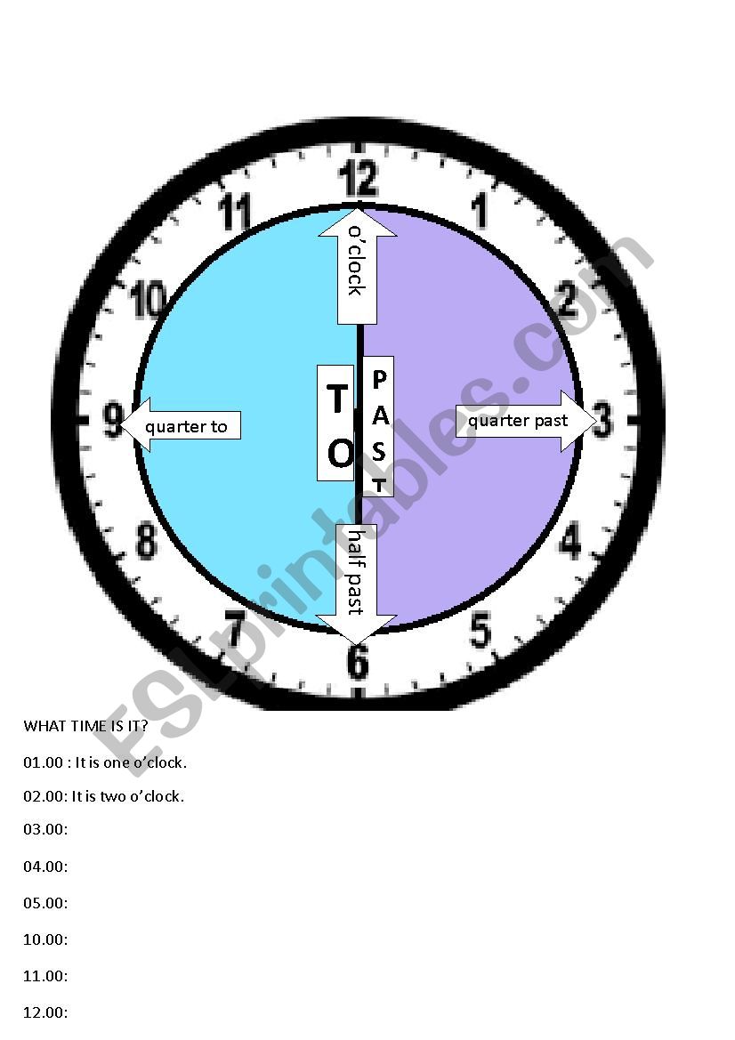 telling time worksheet