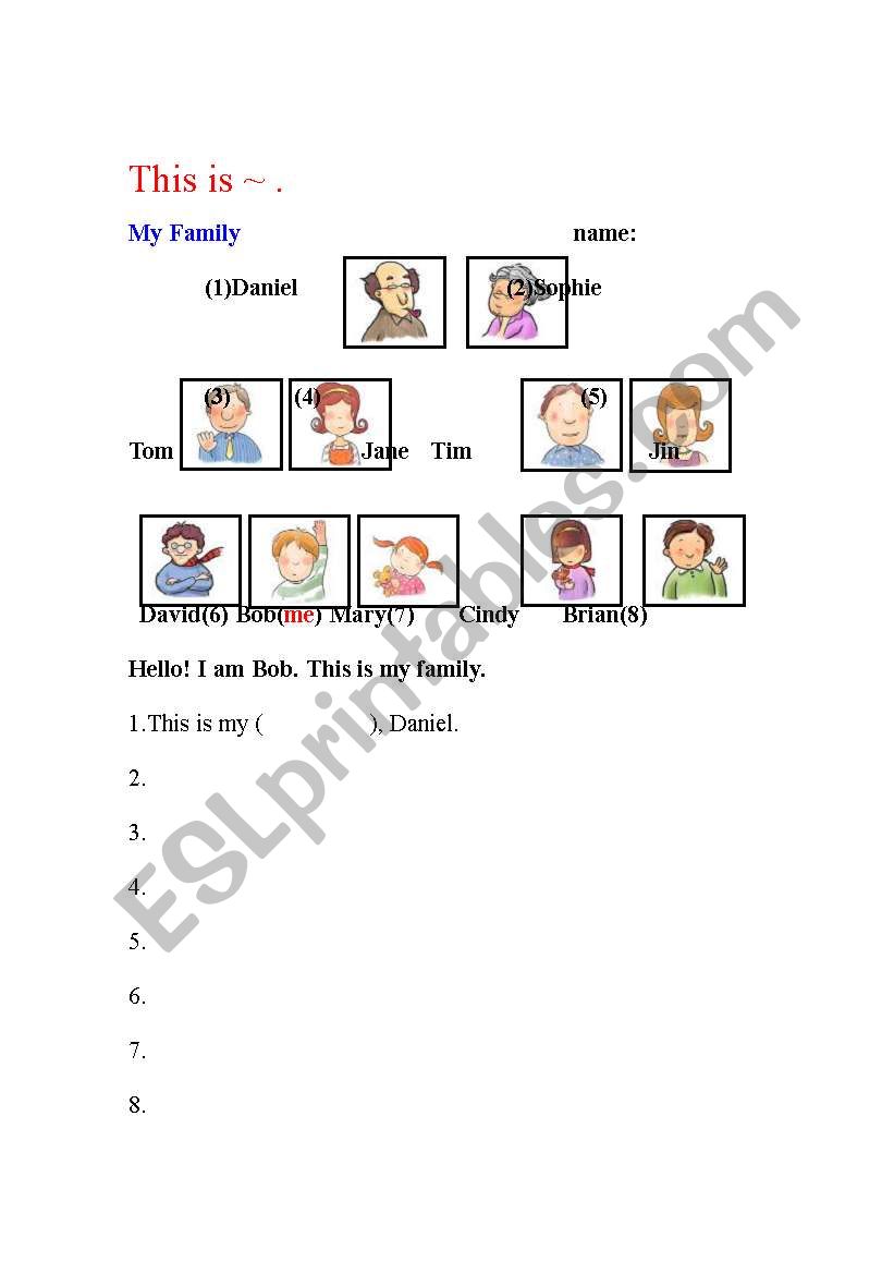 This is my ~ . worksheet