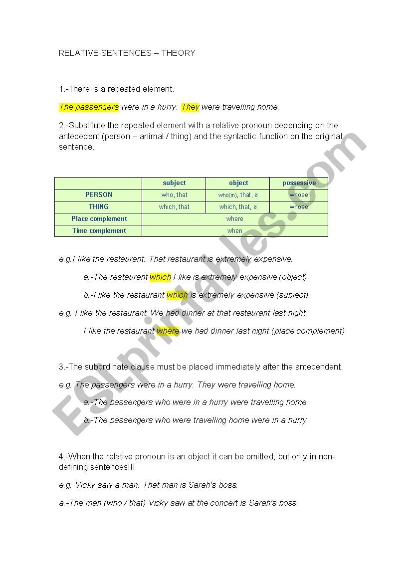 Relative sentences express theory