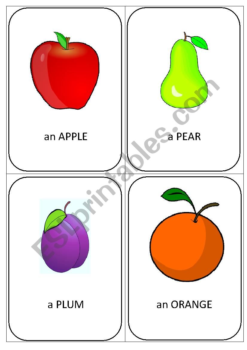 FRUIT - FLASHCARDS worksheet