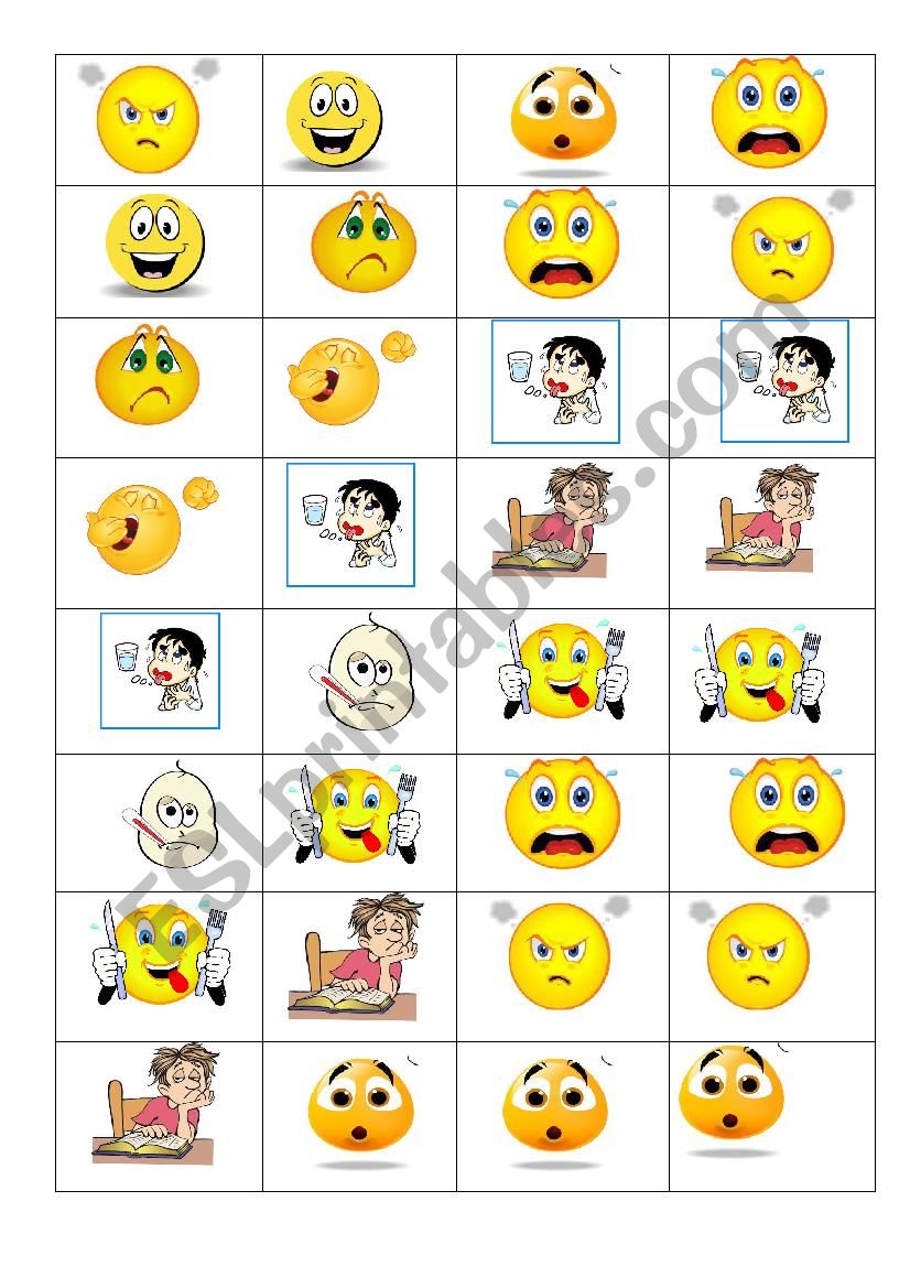 Feelings - domino worksheet