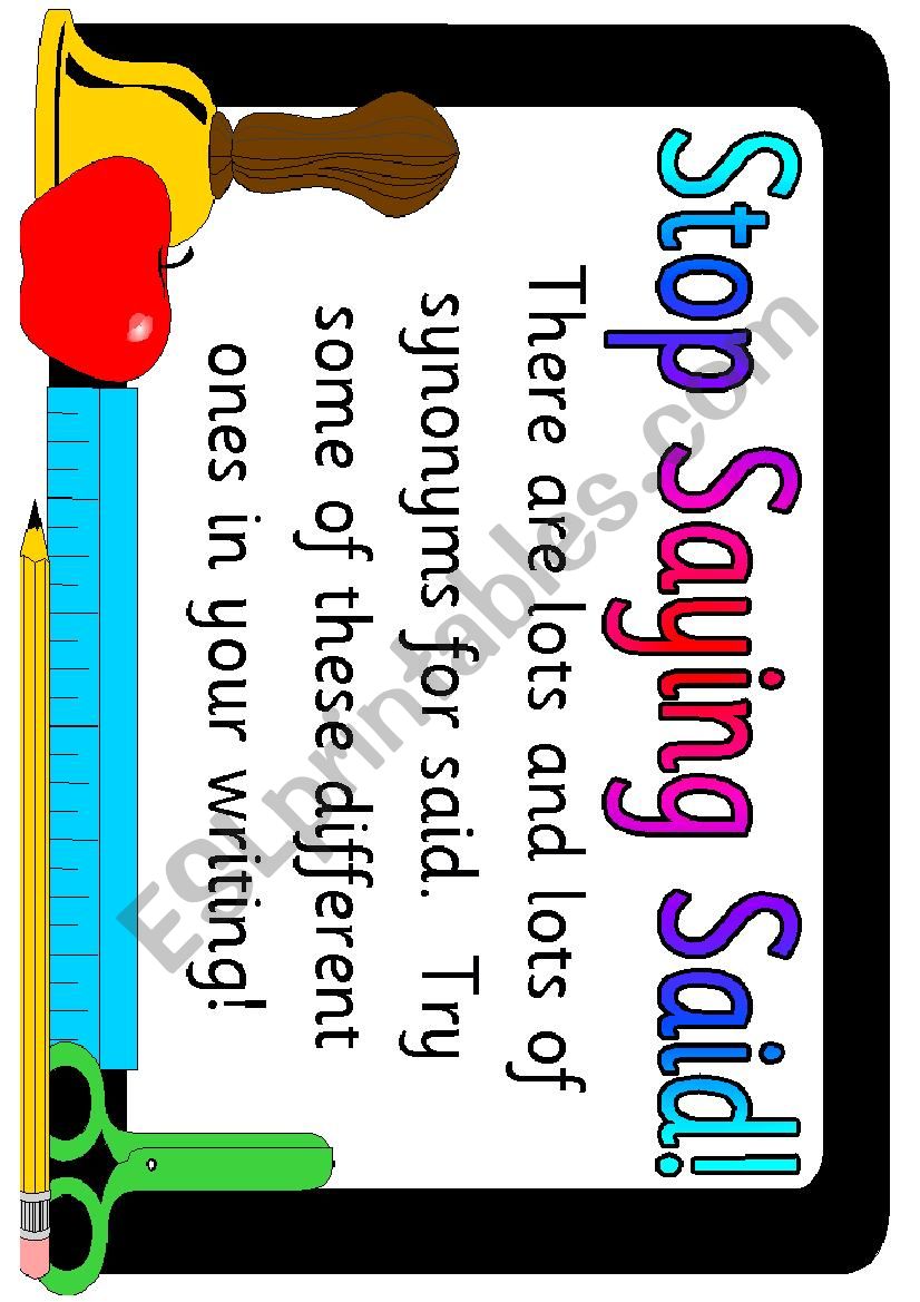 Â´SaidÂ´ Synonyms worksheet