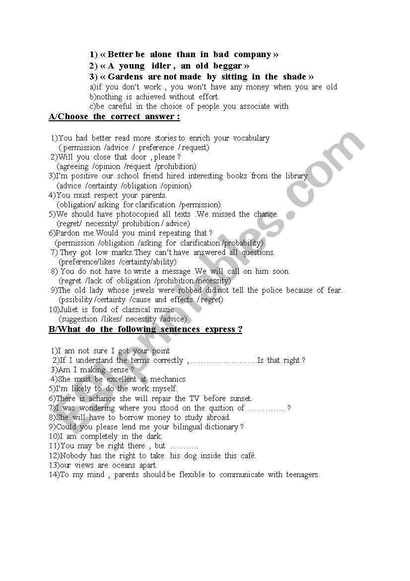 functions worksheet