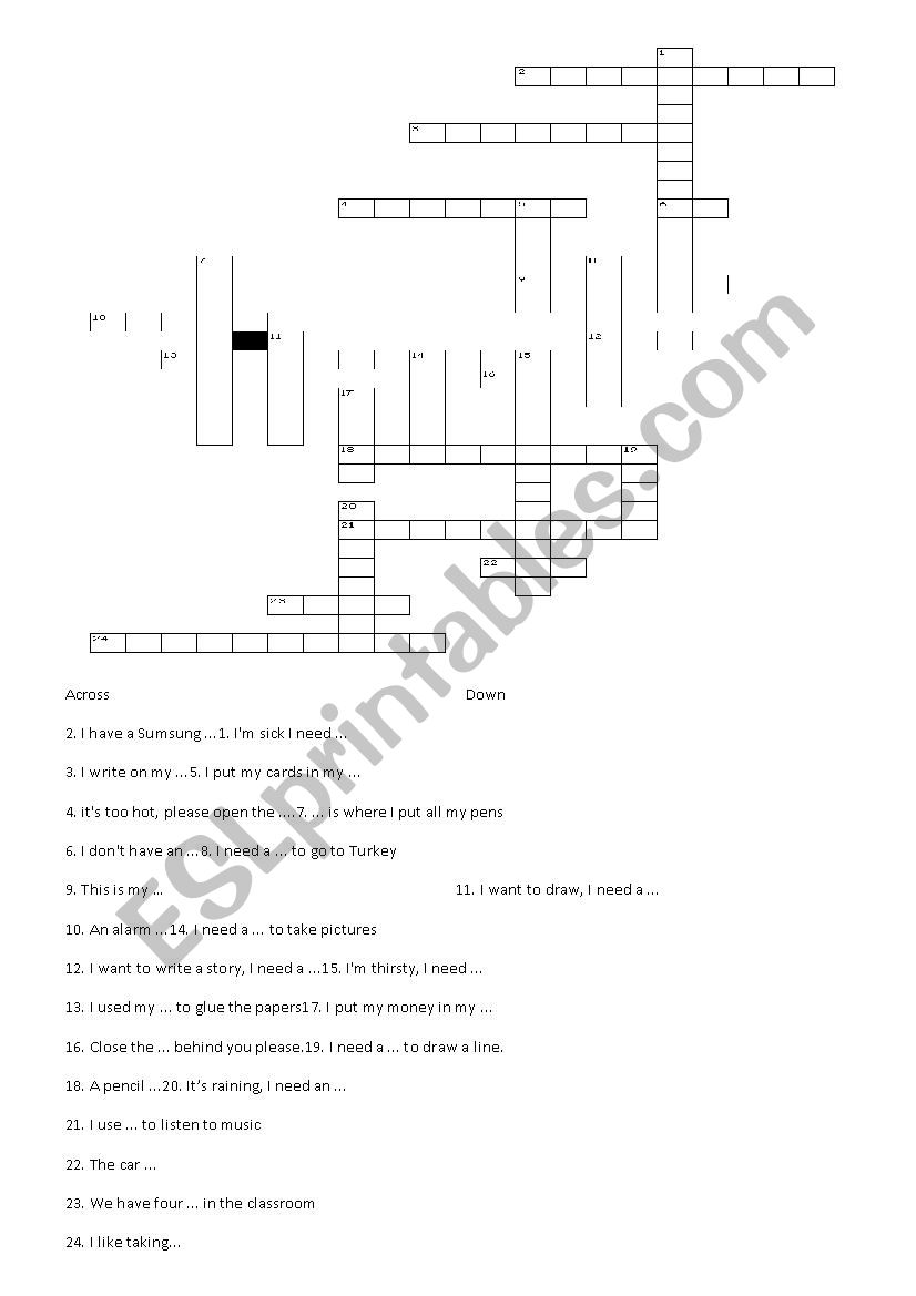 objects  worksheet