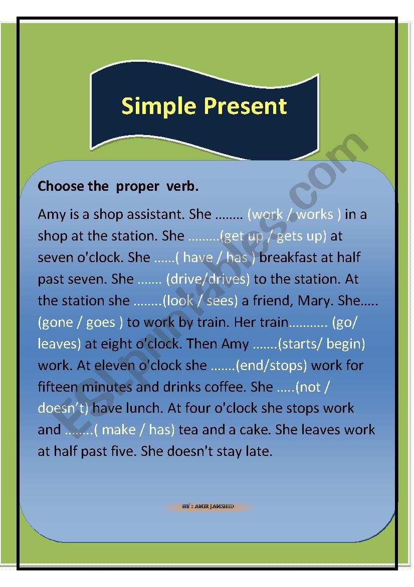 Simple present worksheet